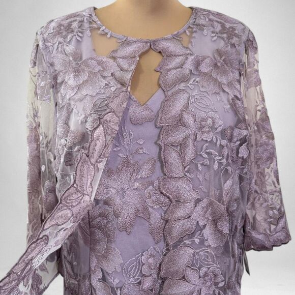 ALEX EVENINGS Plus Size A-Line Dress With Lace Mock Jacket, NWT! Size 22W - Picture 5 of 8